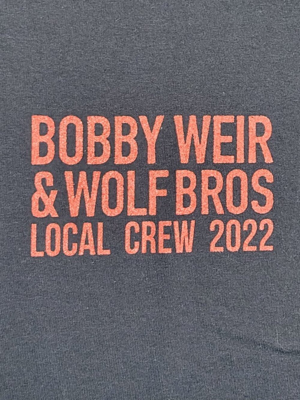 GRATEFUL DEAD - BOBBY WEIR & WOLF BROS 2022 TOUR LOCAL CREW BLACK T-SHIRT XL